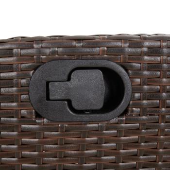 9-tlg. Garten-Essgruppe mit Kissen Braun Poly Rattan