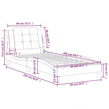 Bettgestell mit Kopfteil Schwarz 80x200 cm Kunstleder