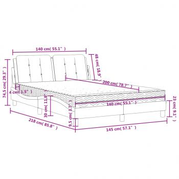 Bett mit Matratze Schwarz 140x200 cm Kunstleder