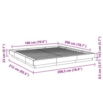 Bettgestell Sonoma-Eiche 180x200 cm Holzwerkstoff