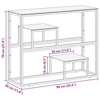 Konsolentisch Silbern Edelstahl und Hartglas