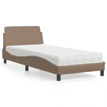 ARDEBO.de - Bett mit Matratze Cappuccino-Braun 90x200 cm Kunstleder