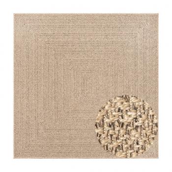 Teppich ZIZUR 200x200 cm Jute-Optik Indoor und Outdoor