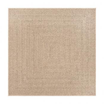 Teppich ZIZUR 200x200 cm Jute-Optik Indoor und Outdoor