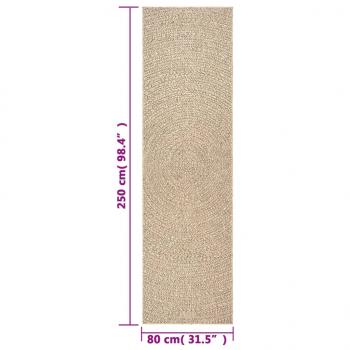 Teppich ZIZUR 80x250 cm Jute-Optik Indoor und Outdoor