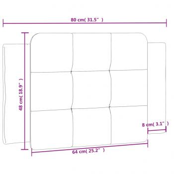 Kopfteil-Kissen Weiß 80 cm Kunstleder