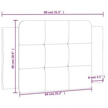 Kopfteil-Kissen Grau 80 cm Kunstleder