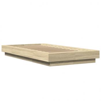 Bettgestell mit LED Sonoma-Eiche 90x190 cm Holzwerkstoff