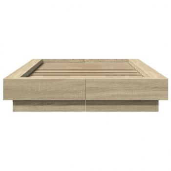 Bettgestell mit LED Sonoma-Eiche 90x190 cm Holzwerkstoff