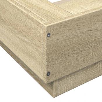 Bettgestell mit LED Sonoma-Eiche 90x190 cm Holzwerkstoff