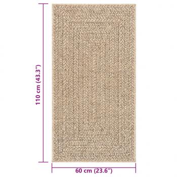 Teppich ZIZUR 60x110 cm Jute-Optik Indoor und Outdoor