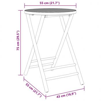 3-tlg. Bistro-Set Klappbar mit Dunkelgrauen Kissen Bambus