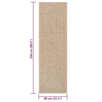 Teppich ZIZUR 80x250 cm Jute-Optik Indoor und Outdoor