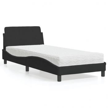 ARDEBO.de - Bett mit Matratze Schwarz 90x200 cm Samt