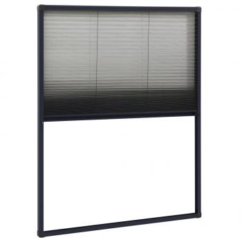 Insektenschutz-Plissee für Fenster Aluminium Anthrazit 60x80cm