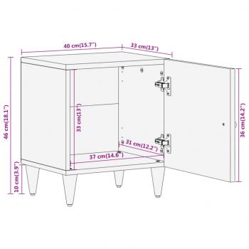 Nachttische 2 Stk. 40x33x46 cm Massivholz Mango