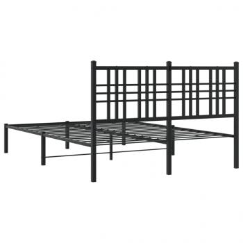 Bettgestell mit Kopfteil Metall Schwarz 140x190 cm