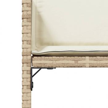 Gartenstühle mit Kissen 4 Stk. Beige Poly Rattan