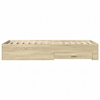 Bettgestell mit Schubladen Sonoma-Eiche 75x190 cm Holzwerkstoff