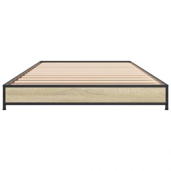 Bettgestell Sonoma-Eiche 90x200 cm Holzwerkstoff und Metall