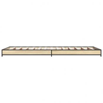 Bettgestell Sonoma-Eiche 90x200 cm Holzwerkstoff und Metall