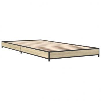 Bettgestell Sonoma-Eiche 90x200 cm Holzwerkstoff und Metall