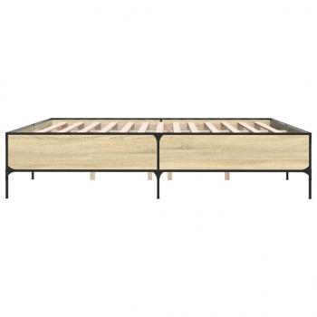 Bettgestell Sonoma-Eiche 180x200 cm Holzwerkstoff und Metall