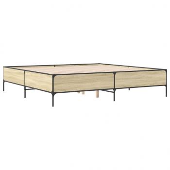 Bettgestell Sonoma-Eiche 180x200 cm Holzwerkstoff und Metall