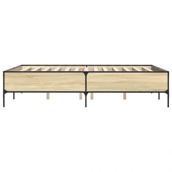 Bettgestell Sonoma-Eiche 120x190 cm Holzwerkstoff und Metall