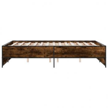 Bettgestell Räuchereiche 120x190 cm Holzwerkstoff und Metall