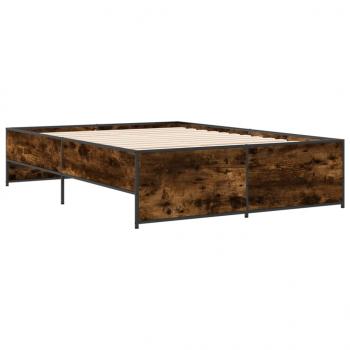 Bettgestell Räuchereiche 120x190 cm Holzwerkstoff und Metall