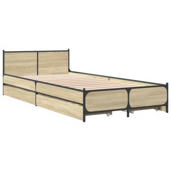 Bettgestell mit Schubladen Sonoma-Eiche 100x200cm Holzwerkstoff