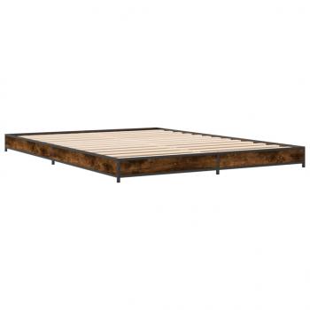 Bettgestell Räuchereiche 135x190 cm Holzwerkstoff und Metall