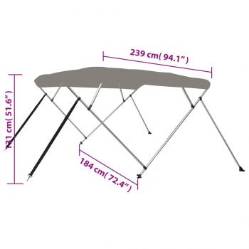 4-Bow Bimini-Top Grau 239x184x131 cm