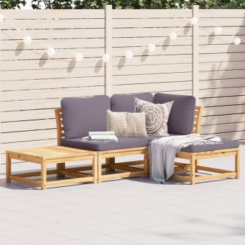 ARDEBO.de - 4-tlg. Garten-Lounge-Set mit Kissen Massivholz Akazie