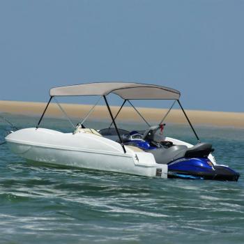 ARDEBO.de - 2-Bow Bimini-Top Grau 179x156x93 cm