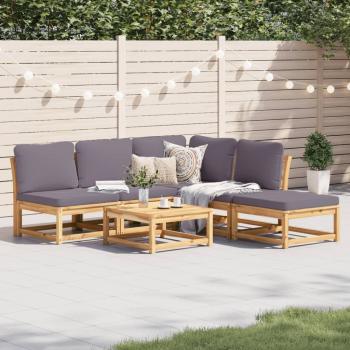 ARDEBO.de - 6-tlg. Garten-Lounge-Set mit Kissen Massivholz Akazie