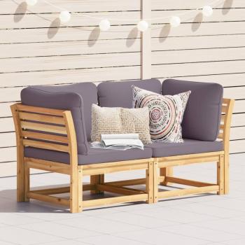 ARDEBO.de - Gartensofa mit Kissen 2-Sitzer Massivholz Akazie