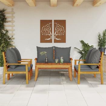 ARDEBO.de - 5-tlg. Garten-Lounge-Set mit Kissen Massivholz Akazie