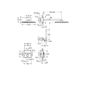 GROHE Precision Smartcontrol Duschsystem, Quickfix, Unterputz, mit Vitalio Smartactive 310 Cube, chrom (34875000)