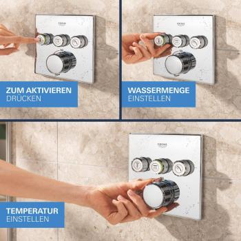 GROHE Precision Smartcontrol Duschsystem, Quickfix, Unterputz, mit Vitalio Smartactive 310 Cube, chrom (34875000)