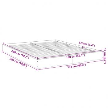 Bettgestell Grau Sonoma 150x200 cm Holzwerkstoff