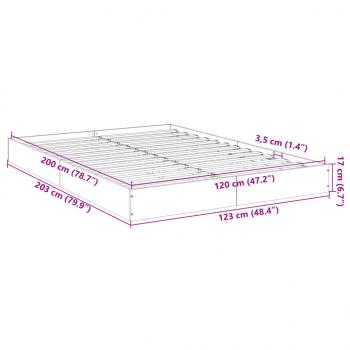 Bettgestell Grau Sonoma 120x200 cm Holzwerkstoff