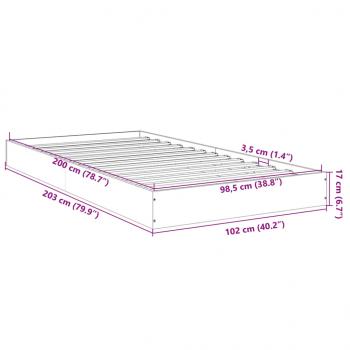 Bettgestell Betongrau 100x200 cm Holzwerkstoff