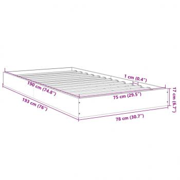 Bettgestell Schwarz 75x190 cm Holzwerkstoff