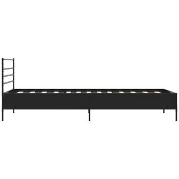 Bettgestell Schwarz 75x190 cm Holzwerkstoff und Metall