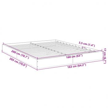 Bettgestell Grau Sonoma 160x200 cm Holzwerkstoff