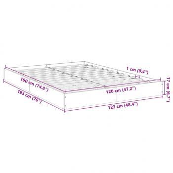 Bettgestell Schwarz 120x190 cm Holzwerkstoff