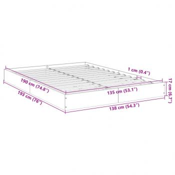 Bettgestell Sonoma-Eiche 135x190 cm Holzwerkstoff