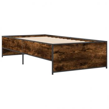 Bettgestell Räuchereiche 90x190 cm Holzwerkstoff und Metall